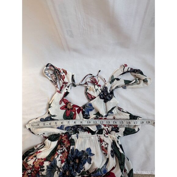 Illa Illa Floral High Low Maxi Midi Ruffle Dress Size S White Romantic Feminine - Picture 8 of 9